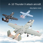 Modelo de avión de juguete Chezhi A-10 Thunderbolt II de aleación fundida a presión con soporte de exhibición - Misiles eyectables, sonido y luz - Colección de aviones militares