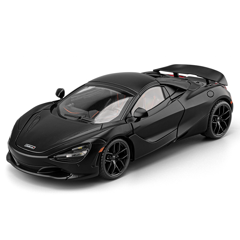 Chezhi 1:18 Die-Cast Alloy Model - Compatible with McLaren 720S Supercar - Masterpiece Edition with Retractable Roof, Adjustable Rear Wing, Opening Doors, Realistic Sound & Light, Pull-Back Action,  and Horn Sound