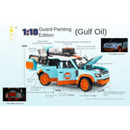 OK 1:18 Scale Die-Cast Alloy Model Toy Compatible with Land Rover Defender - Camel Trophy / Gulf Oil Liveries, with Roof Accessories, Opening Doors, Sound & Light, Shock Absorption, Steering & Horn - Classic Off-Road Collection