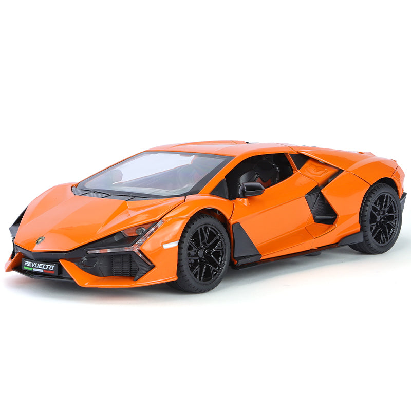 Jinglifang 1:24 Scale Die-Cast Alloy Model Toy Compatible with Lamborghini Aventador - Opening Doors, Sound & Light, Pull-Back Function, Shock Absorption, Steering & Adjustable Rear Wing - Supercar Collection
