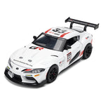 Jianyuan 1:32 Licensed Toyota GR Supra GT4 Die-Cast Alloy Model - Official GT4 Race Car with Opening Doors, Sound & Light, Pull-Back Action, Horn & Foldable Mirrors