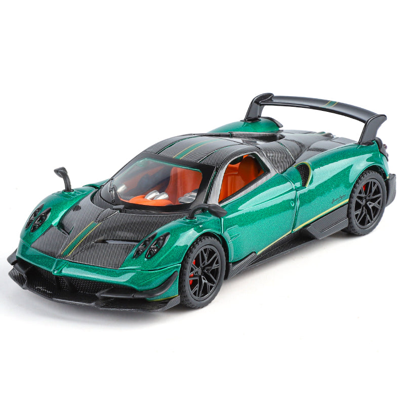 XHD 1:32 Die-Cast Alloy Model - Compatible with Pagani Huayra BC - Ultimate Hypercar with Opening Doors, Sound & Light, Pull-Back Action & Shock Absorption