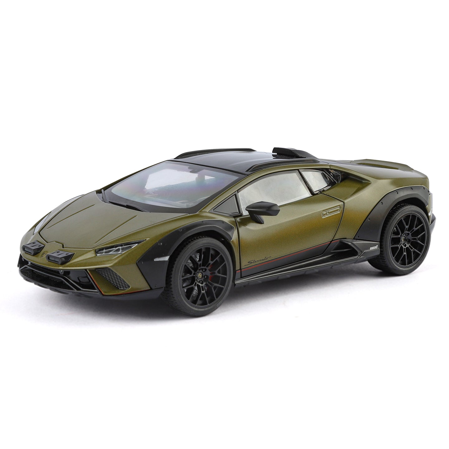 Black Mamba 1:18 Scale Licensed Lamborghini Huracán Sterrato Die-Cast Alloy Model Toy - Opening Doors, Sound & Light, Shock Absorption, Steering, Horn, Adjustable Rear Wing & Adjustable Seats - Off-Road Supercar Collection