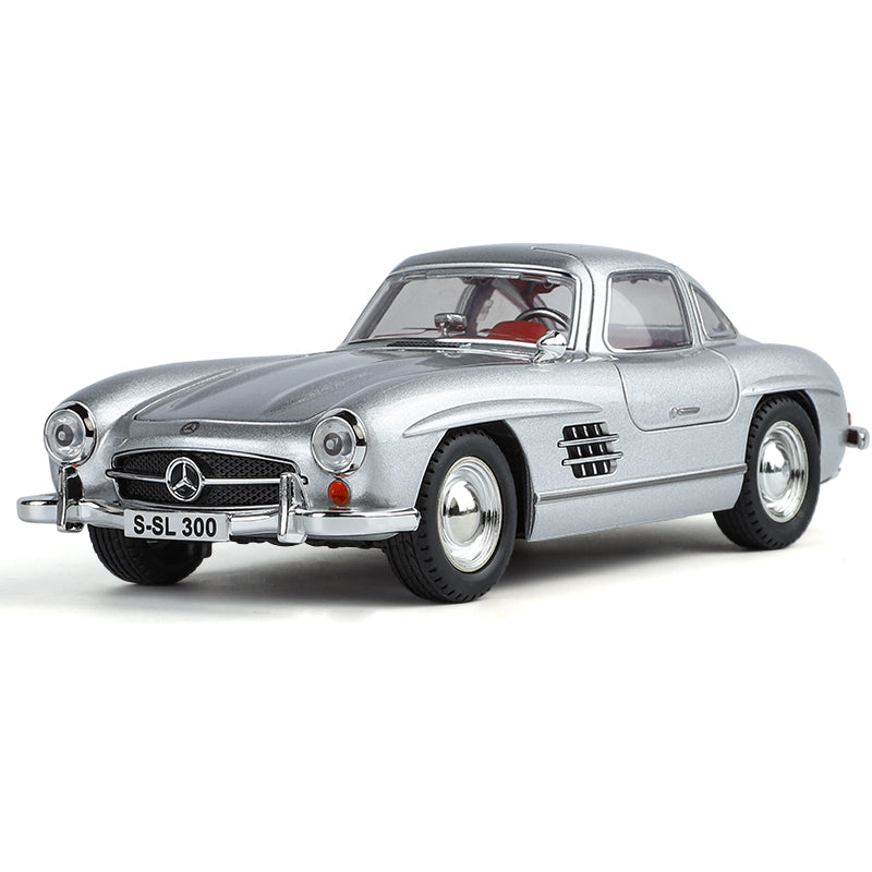 XHD 1:24 Die-Cast Alloy Model - Compatible with Mercedes-Benz 300SL Gullwing - Classic Icon with Opening Doors, Sound & Light, Pull-Back Action, Shock Absorption & Steering
