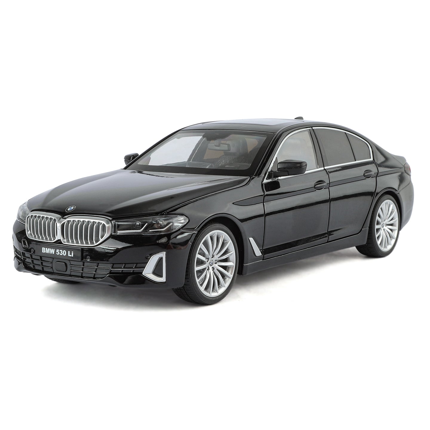 Black Mamba 1:18 Scale Licensed BMW 530Li Die-Cast Alloy Static Model - Opening Doors, Shock Absorption, Steering, Adjustable Seats & Foldable Mirrors - Luxury Sedan Collection