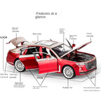 OK 1:24 Die-Cast Alloy Model - Compatible with Hongqi H9 - C+ Luxury Executive Sedan with Opening Doors, Sound & Light, Pull-Back Action, Shock Absorption, Horn & Opening Fuel Cap