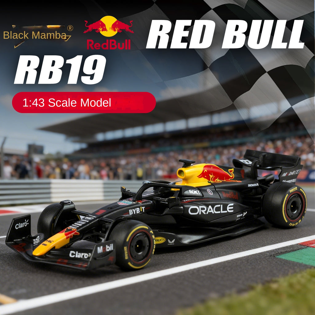 Black Mamba 1:43 Scale Licensed Red Bull RB19 Max Verstappen Championship Edition F1 Racing Car Die-Cast Alloy Static Model - Official F1 Motorsport Collection
