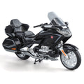 Black Mamba 1:11 Licensed Honda Gold Wing GL1800 Die-Cast Alloy Model - Official Grand Tourer Motorcycle with Sound & Light, Interactive Steering, Shock Absorption, Opening Top Case & Foldable Mirrors