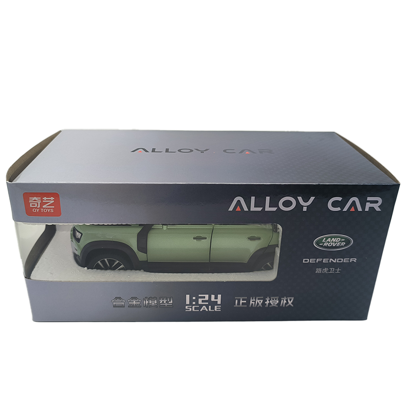 Qiyi 1:24 Scale Licensed Land Rover Defender Die-Cast Alloy Model Toy with Roof Accessories - Removable Fuel Cap, Foldable Mirrors, Opening Doors, Sound & Light, Pull-Back Function, Shock Absorption & Horn - Official Off-Road Vehicle Collection