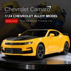 Black Mamba 1:24 Scale Licensed Chevrolet Camaro Die-Cast Alloy Model Toy - Opening Doors, Sound & Light, Pull-Back Function, Shock Absorption, Steering, Horn & Adjustable Seats - Muscle Car Collection