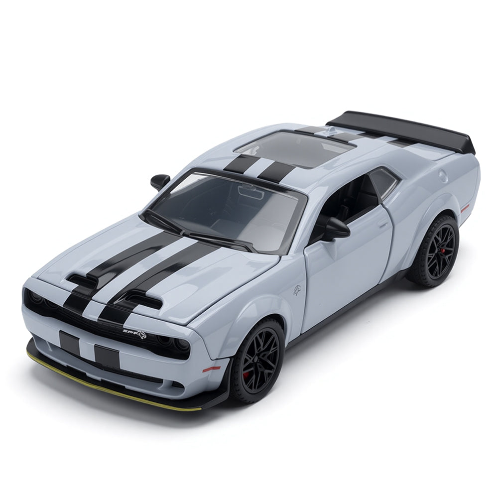 Jianyuan 1:32 Scale Die-Cast Alloy Model Toy Compatible with Dodge Challenger SRT Hellcat Redeye - Opening Doors, Sound & Light, Pull-Back Function, Horn & Foldable Mirrors - Muscle Car Collection