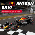 Black Mamba 1:24 Scale Licensed Red Bull RB19 Max Verstappen F1 Racing Car Die-Cast Alloy Static Model with Display Base - Front Wheel Steering - Official F1 Motorsport Collection