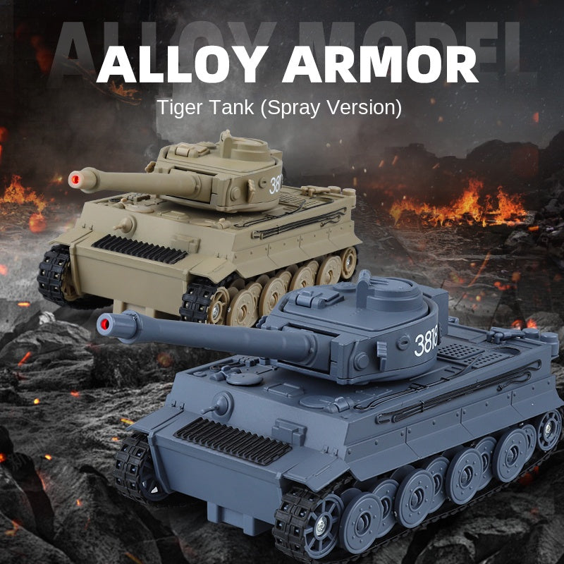 XHD 1:35 Die-Cast Alloy Model - Compatible with German Tiger I Tank - Feature-Packed with Smoke/Spray Effect, Sound & Light, Pull-Back Action, Rotating Turret & Elevating Barrel