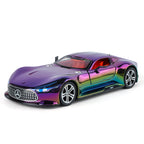 XHD 1:24 Chrome Edition Die-Cast Alloy Model - Compatible with Mercedes-AMG Vision GT Concept Car - Feature-Packed with Opening Doors, Realistic Sound & Light, Pull-Back Action, Shock Absorption & Steering