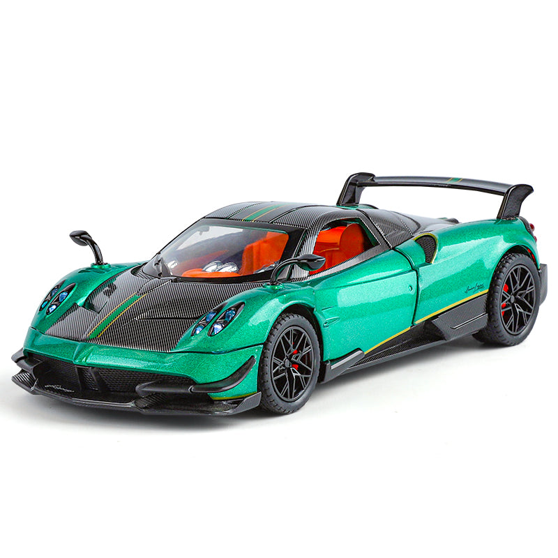 XHD 1:24 Die-Cast Alloy Model - Compatible with Pagani Huayra BC - Ultimate Hypercar with Opening Doors, Sound & Light, Pull-Back Action, Shock Absorption & Steering