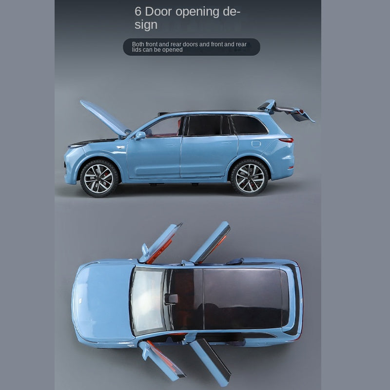 ZGTX 1:24 Scale Die-Cast Alloy Model Toy Compatible with Li Auto L9 - Opening Doors, Sound & Light, Pull-Back Function, Shock Absorption, Steering, Horn & Adjustable Seats - Smart Family SUV Collection