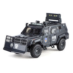 OK 1:24 Die-Cast Alloy Riot Control & Dispersion Vehicle “Spinosaurus” Model - with Deployable Protective Mesh, Opening Doors, Sound & Light, Pull-Back Action, Shock Absorption & Interactive Steering Wheel