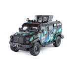 Jinglifang 1:24 Scale Licensed Leopard Armored Riot Vehicle Livery Edition Die-Cast Alloy Model Toy - Opening Doors, Sound & Light, Pull-Back Function, Shock Absorption, Steering & Horn - Law Enforcement Vehicle Collection