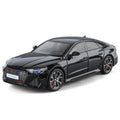 HaoChi 1:24 Scale Licensed Audi RS7 with Grille Flashing Lights Die-Cast Alloy Model Toy - Opening Doors, Sound & Light, Pull-Back Function, Shock Absorption, Steering, Horn & Adjustable Rear Wing - Sports Car Collection