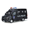 Jinglifang 1:24 Scale Die-Cast Alloy Model Toy Compatible with Iveco Police Vehicle - with Working Police Lights, Opening Doors, Sound & Light, Pull-Back Function, Shock Absorption & Steering - Law Enforcement Vehicle Collection