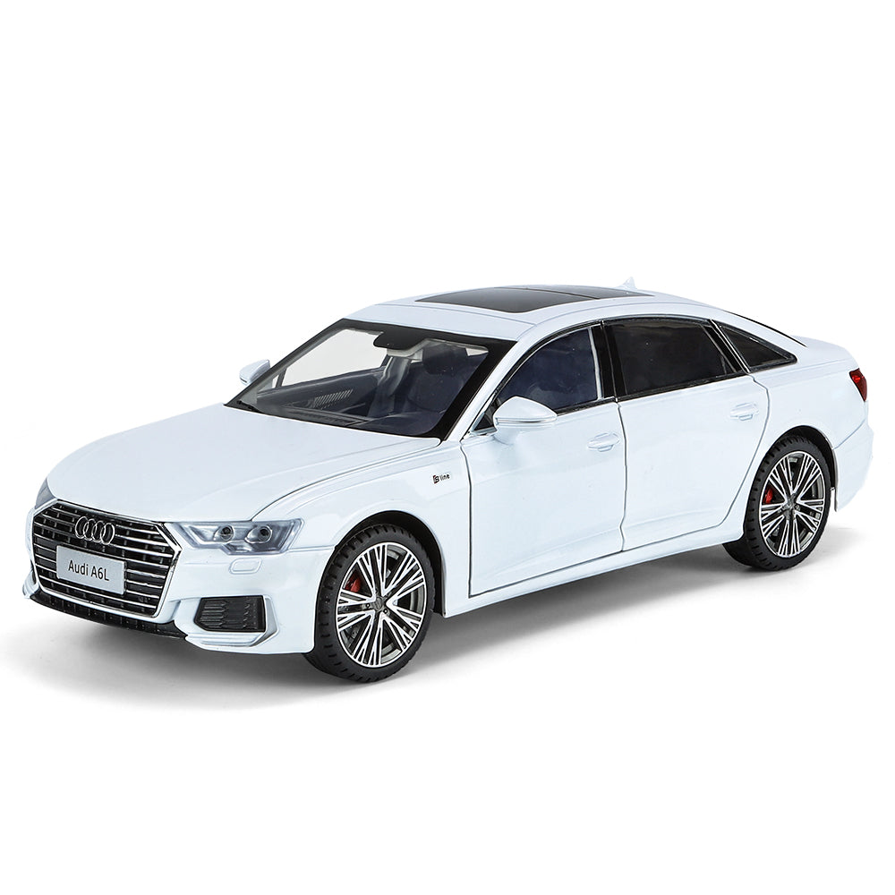 ZGTX 1:18 Scale Licensed Audi A6L Die-Cast Alloy Model Toy - Opening Doors, Sound & Light, Pull-Back Function, Shock Absorption, Horn & Adjustable Seats - Official Luxury Sedan Collection