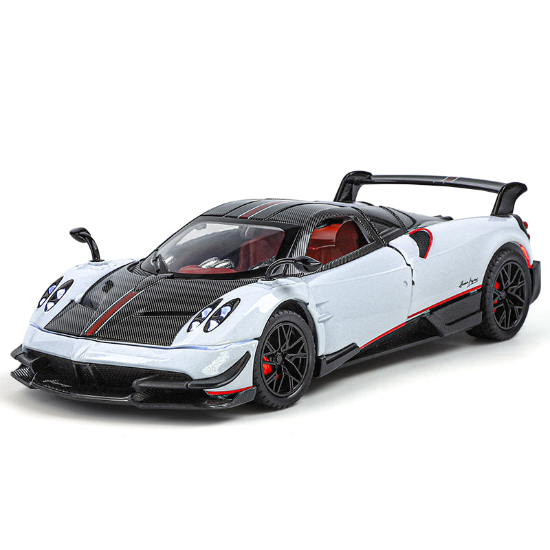 XHD 1:24 Die-Cast Alloy Model - Compatible with Pagani Huayra BC - Ultimate Hypercar with Opening Doors, Sound & Light, Pull-Back Action, Shock Absorption & Steering