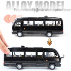 XHD 1:24 Die-Cast Alloy Model - Compatible with Toyota Coaster - Classic Minibus with Opening Doors, Sound & Light, Pull-Back Action, Shock Absorption & Steering