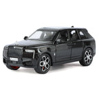 Juguete modelo Jinglifang de aleación fundida a presión a escala 1:32 compatible con Rolls-Royce Cullinan. Puertas que se abren, sonido e iluminación, función de retroceso con paraguas. Colección SUV de lujo.