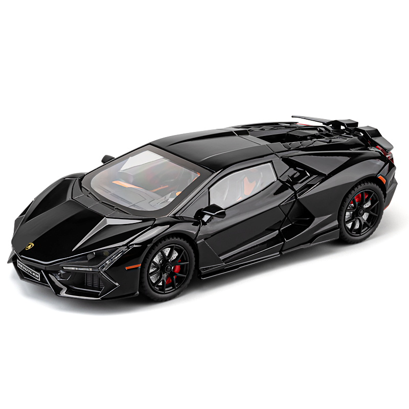 Chezhi 1:24 Die-Cast Alloy Model - Compatible with Lamborghini Revuelto - Flagship Hybrid Hypercar with Opening Doors, Sound & Light, Pull-Back Action, Shock Absorption, Steering, Horn & Adjustable Rear Wing