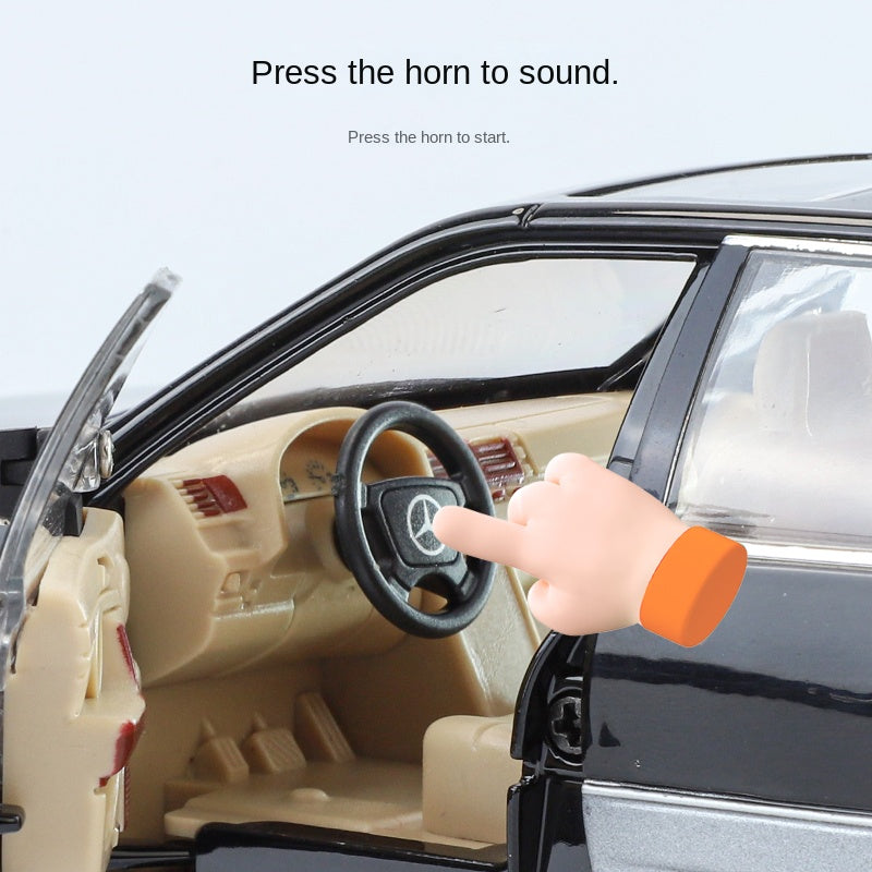 Jin Lifang 1:24 Two-Tone Edition Die-Cast Alloy Model - Compatible with Mercedes-Benz S-Class W140 - Classic Flagship Sedan with Opening Doors, Sound & Light, Pull-Back Action, Shock Absorption, Interactive Steering & Foldable Mirrors