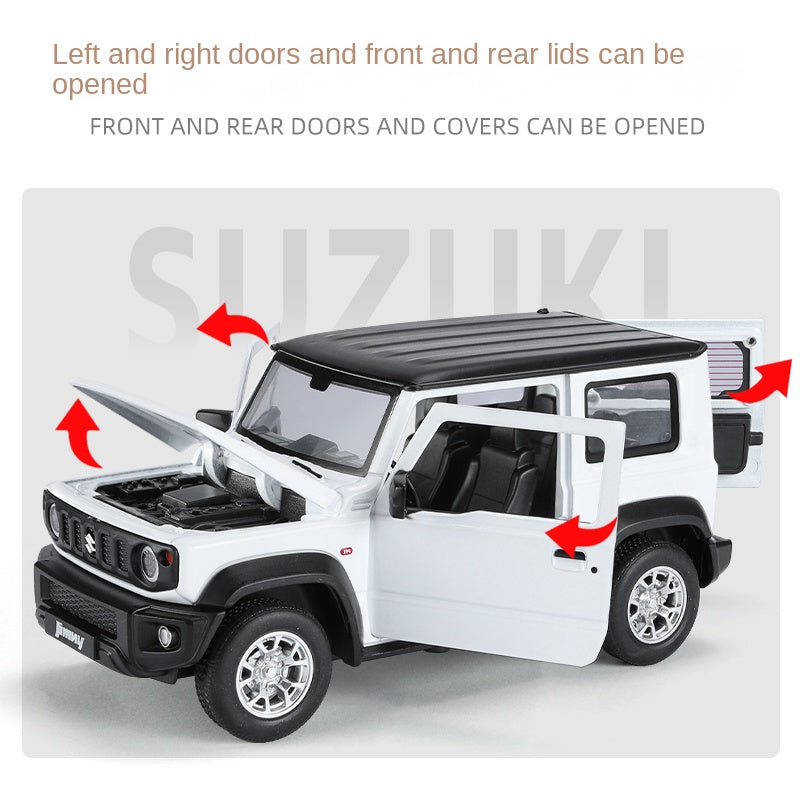 Qiyi 1:24 Scale Licensed Suzuki Jimny Die-Cast Alloy Model Toy - Opening Doors, Sound & Light, Pull-Back Function & Shock Absorption - Official Off-Road Vehicle Collection