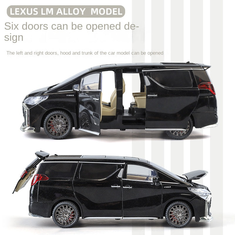 ZGTX 1:24 Scale Die-Cast Alloy Model Toy Compatible with Toyota Alphard - Remote Key Controlled Sound & Light, Opening Doors, Pull-Back Function, Steering & Horn - Luxury MPV Collection