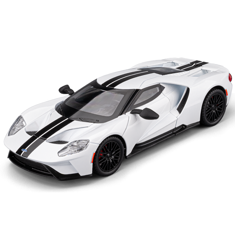 Chezhi 1:24 Scale Die-Cast Alloy Model Toy Compatible with Ford GT - Opening Doors, Sound & Light, Pull-Back Function, Shock Absorption, Steering, Horn & Adjustable Rear Wing - Supercar Collection