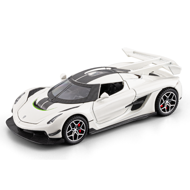 Chezhi 1:32 Scale Die-Cast Alloy Model Toy Compatible with Koenigsegg Jesko - Opening Doors, Sound & Light, Pull-Back Function - Hypercar Collection