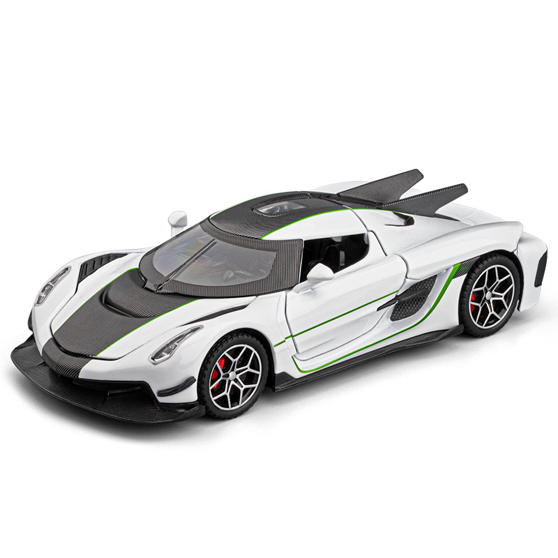Chezhi 1:32 Scale Die-Cast Alloy Model Toy Compatible with Koenigsegg Jesko Absolut - Opening Doors, Sound & Light, Pull-Back Function - Hypercar Collection