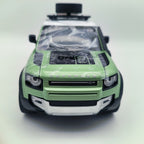 Qiyi 1:24 Scale Licensed Land Rover Defender Die-Cast Alloy Model Toy with Roof Accessories - Removable Fuel Cap, Foldable Mirrors, Opening Doors, Sound & Light, Pull-Back Function, Shock Absorption & Horn - Official Off-Road Vehicle Collection