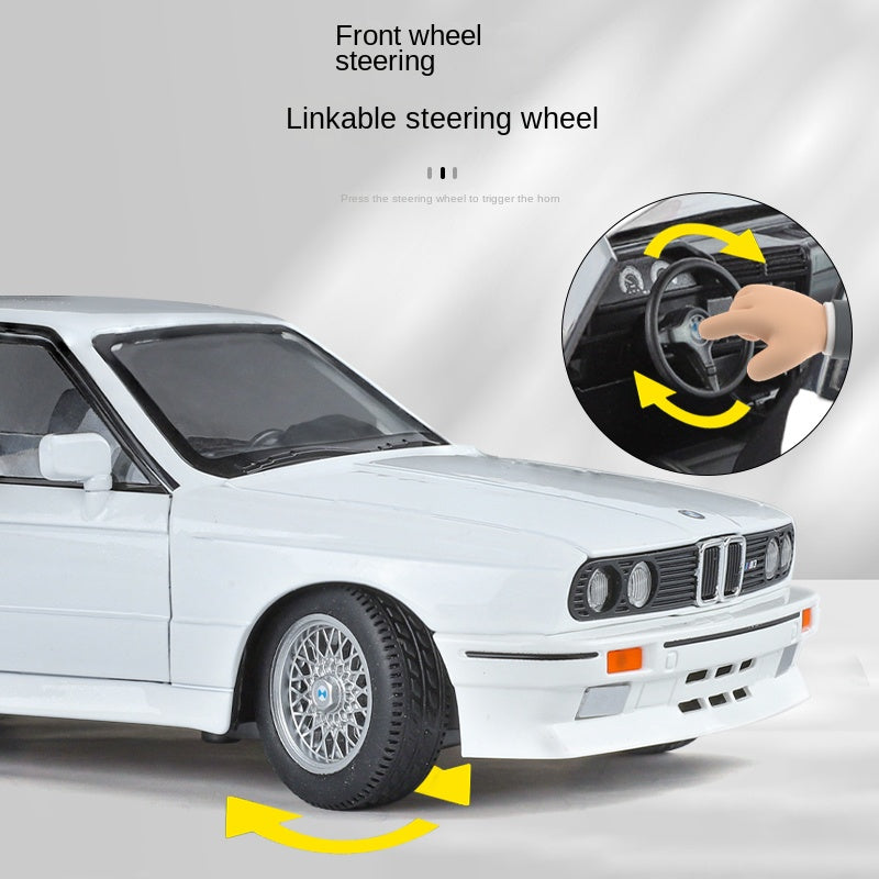 Jin Lifang 1:24 Die-Cast Alloy Model - Compatible with BMW M3 - High-Performance Sedan with Opening Doors, Sound & Light, Pull-Back Action, Shock Absorption, Interactive Steering Wheel, Horn & Foldable Mirrors