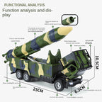 XHD 1:35 Scale Dongfeng-21D Anti-Ship Ballistic Missile Launch Vehicle Die-Cast Alloy Model Toy - Ejectable & Elevating Missile, Opening Doors, Sound & Light, Pull-Back Function - Strategic Missile Collection