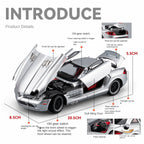 Chezhi 1:24 Scale Die-Cast Alloy Model Toy Compatible with Mercedes-Benz SLR McLaren 722 S - Opening Doors, Sound & Light, Pull-Back Function, Shock Absorption, Steering, Horn, Adjustable Rear Wing & Removable Fuel Cap - Supercar Collection