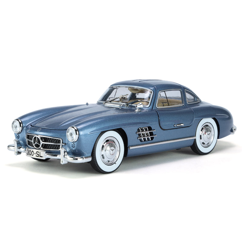 Jinglifang 1:24 Scale Die-Cast Alloy Model Toy Compatible with Mercedes-Benz 300SL - Opening Doors, Sound & Light, Pull-Back Function, Shock Absorption & Steering - Classic Sports Car Collection