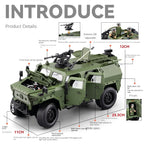 Chezhi 1:20 Armored Military Vehicle Alloy Model - Dongfeng Mengshi Style, with Extendable Winch, Opening Doors, Sound & Light, Pull-Back Action, Shock Absorption & Steering