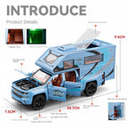 Chezhi 1:32 Scale Die-Cast Alloy Model Toy Compatible with Chevrolet Off-Road Camper - Opening Doors, Sound & Light, Pull-Back Function - Adventure Vehicle Collection