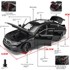 Black Mamba 1:24 Scale Licensed BMW 325Li Die-Cast Alloy Model Toy - Opening Doors, Sound & Light, Pull-Back Function, Shock Absorption, Steering, Horn & Adjustable Seats - Luxury Sedan Collection
