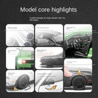 Jiaye 1:22 Die-Cast Alloy Model - Compatible with Dodge Challenger SRT Hellcat - American Muscle Car with Opening Doors, Sound & Light, Pull-Back Action, Shock Absorption, Steering, Horn & Foldable Mirrors