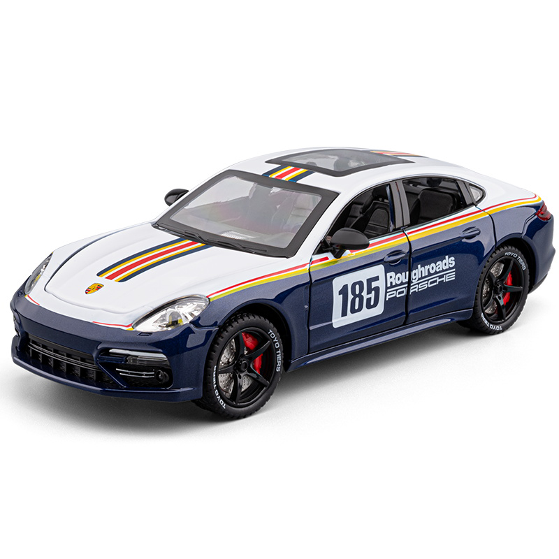 Chezhi 1:24 Track Edition Die-Cast Alloy Model - Compatible with Porsche Panamera - Feature-Packed with Spray Effect, Opening Doors, Realistic Sound & Light, Pull-Back Action, Shock Absorption & Steering