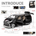 Chezhi 1:18 Scale Licensed Toyota Alphard Die-Cast Alloy Model Toy - Power Sliding Doors, Starlight Headliner, Manual Windows, Adjustable Seats & Removable Fuel Cap - Official Luxury MPV Collection