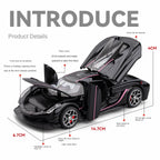 Chezhi 1:32 Scale Die-Cast Alloy Model Toy Compatible with Koenigsegg Jesko Absolut - Opening Doors, Sound & Light, Pull-Back Function - Hypercar Collection