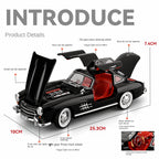 Chezhi 1:18 Scale Die-Cast Alloy Model Toy Compatible with Mercedes-Benz 300SL - Opening Doors, Sound & Light, Pull-Back Function, Shock Absorption, Steering & Horn - Classic Sports Car Collection