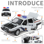 XHD 1:32 Scale Santana Police Car Die-Cast Alloy Model Toy - Police Lights & Siren, Opening Doors, Sound & Light, Pull-Back Function & Shock Absorption - Law Enforcement Vehicle Collection
