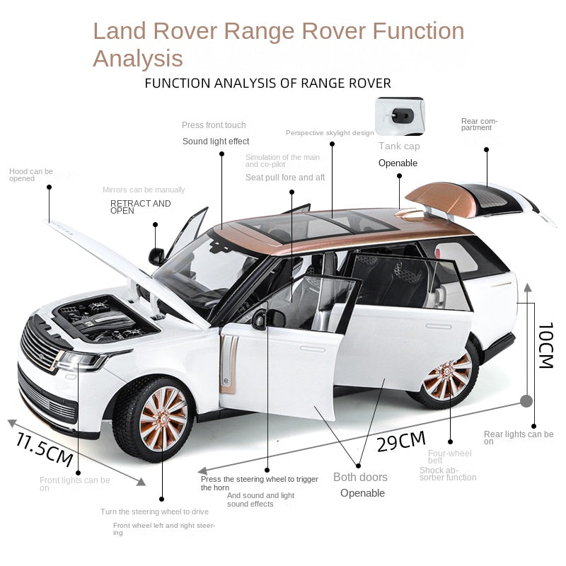 Qiyi 1:18 Scale Licensed Land Rover Range Rover SV Autobiography 2022 Edition Die-Cast Alloy Model Toy - Opening Doors, Sound & Light, Shock Absorption, Steering & Horn - Official Luxury SUV Collection